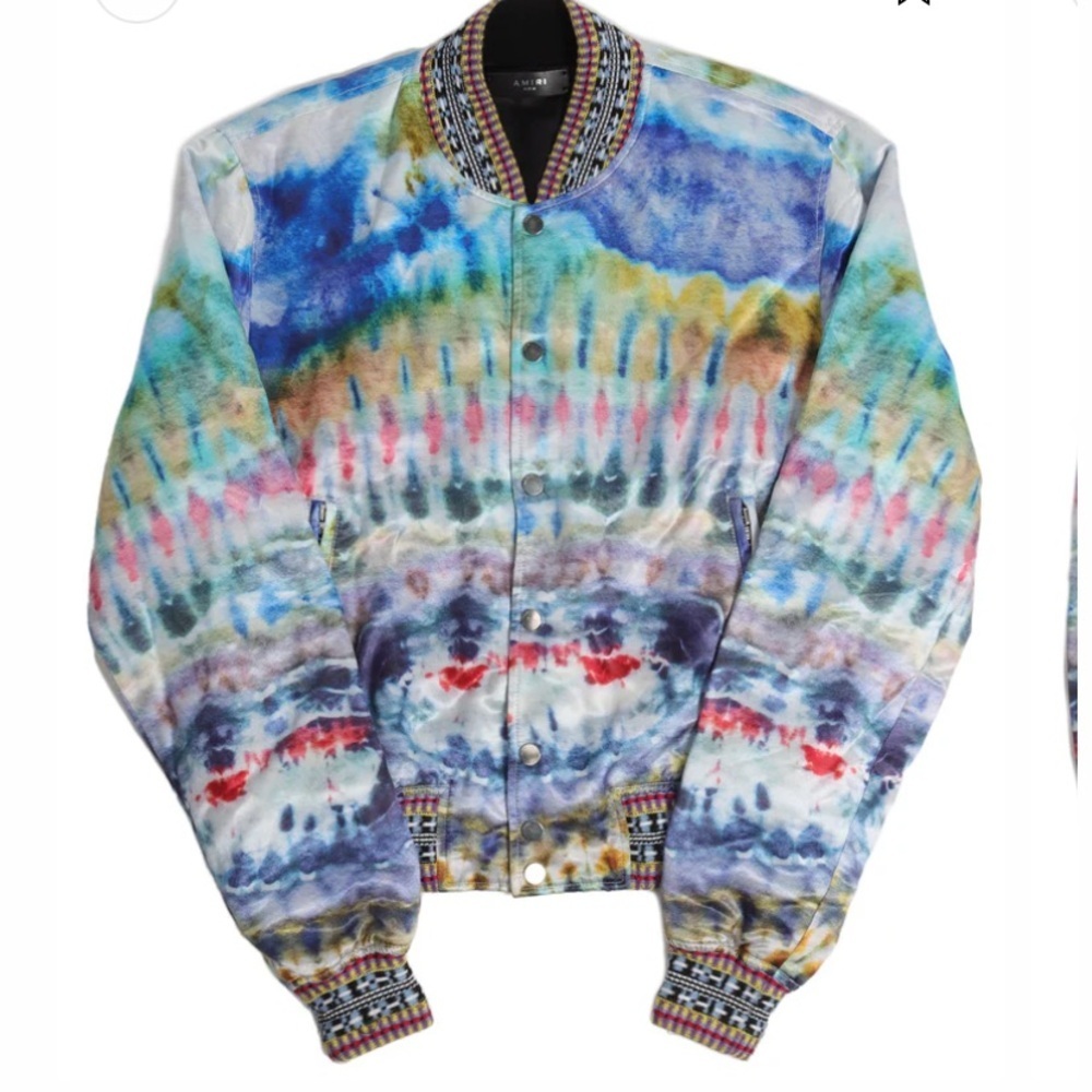 AMIRI Tie Dye Colorful Women's Bomber Jacket size 48 L - Picture 2 of 5